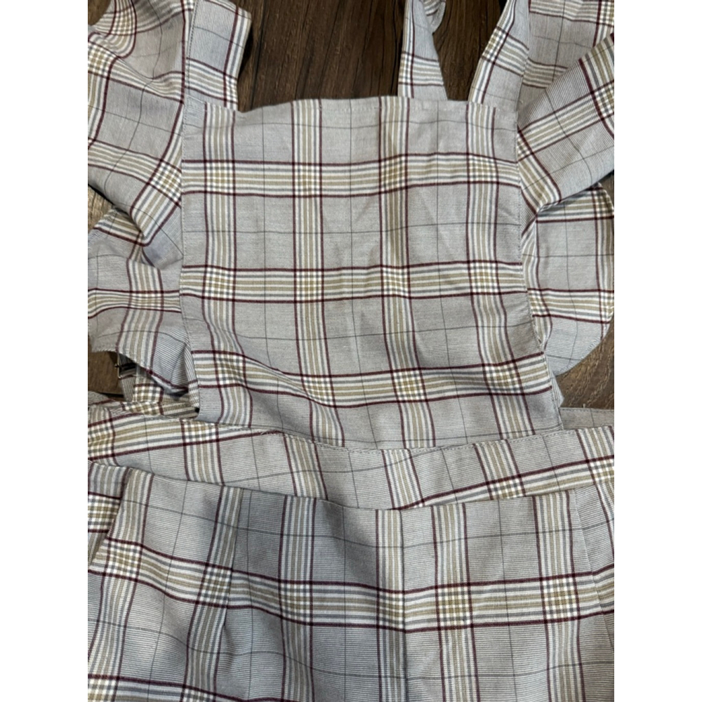 Umgee Gray Plaid Jumpsuit Large - Picture 4 of 4